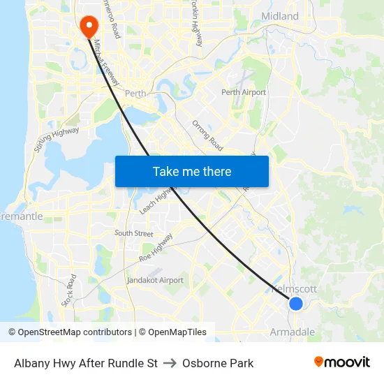 Albany Hwy After Rundle St to Osborne Park map