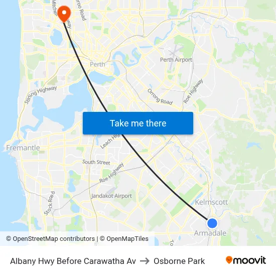 Albany Hwy Before Carawatha Av to Osborne Park map