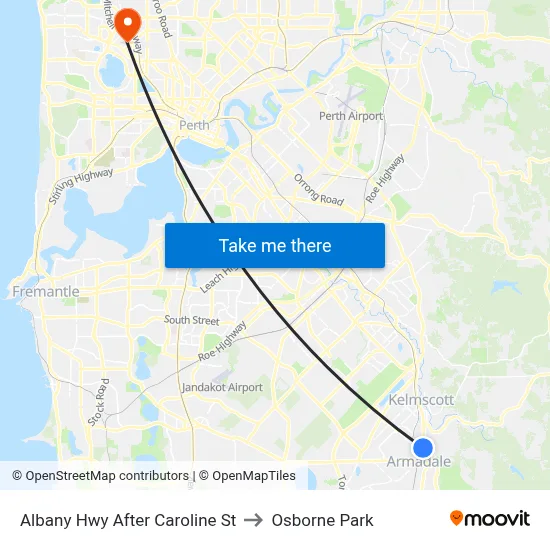 Albany Hwy After Caroline St to Osborne Park map