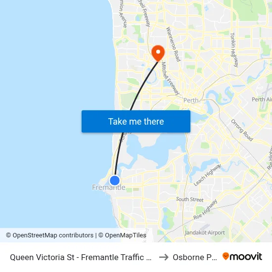 Queen Victoria St - Fremantle Traffic Bridge to Osborne Park map