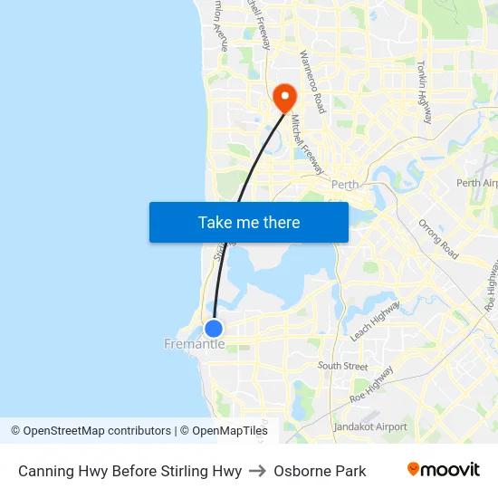 Canning Hwy Before Stirling Hwy to Osborne Park map