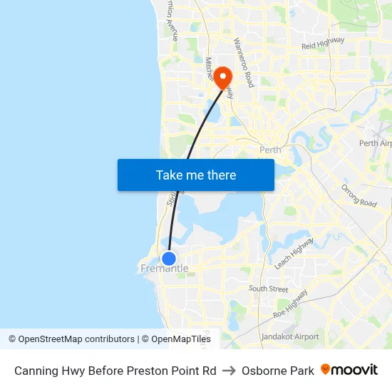 Canning Hwy Before Preston Point Rd to Osborne Park map