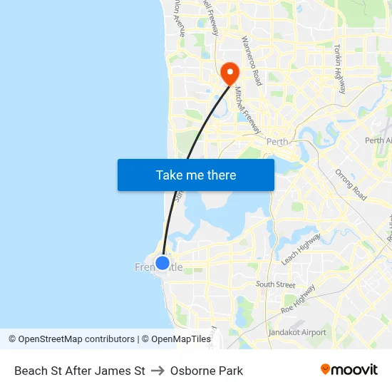 Beach St After James St to Osborne Park map