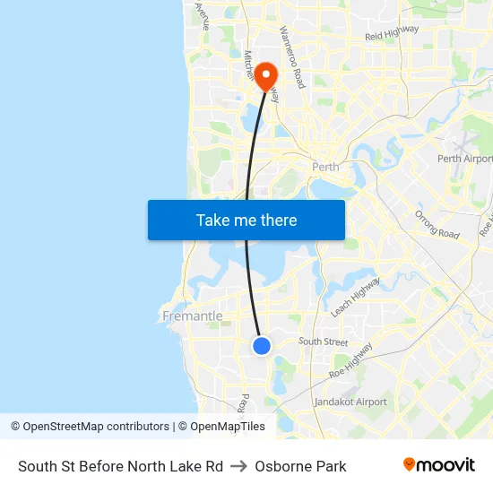 South St Before North Lake Rd to Osborne Park map