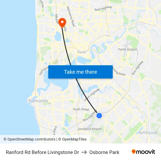 Ranford Rd Before Livingstone Dr to Osborne Park map