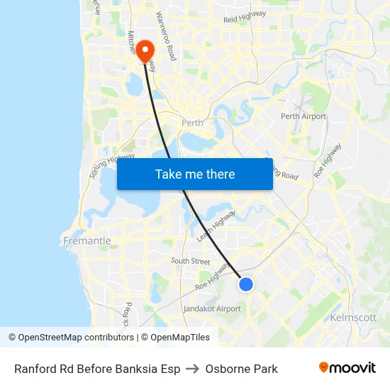 Ranford Rd Before Banksia Esp to Osborne Park map
