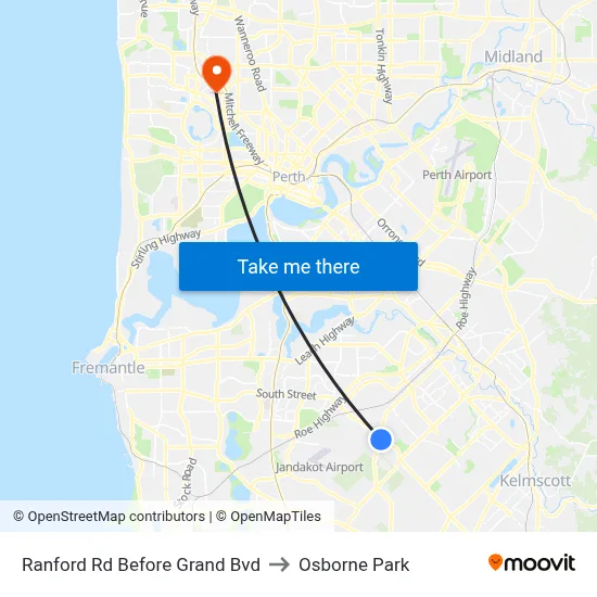 Ranford Rd Before Grand Bvd to Osborne Park map