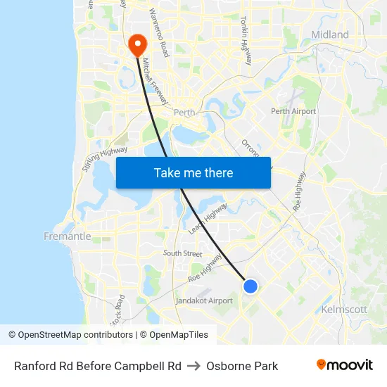 Ranford Rd Before Campbell Rd to Osborne Park map
