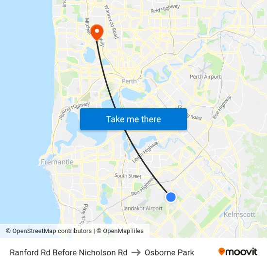 Ranford Rd Before Nicholson Rd to Osborne Park map