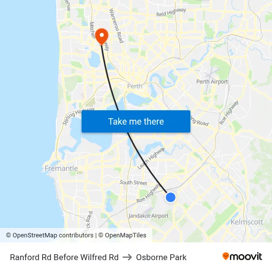 Ranford Rd Before Wilfred Rd to Osborne Park map