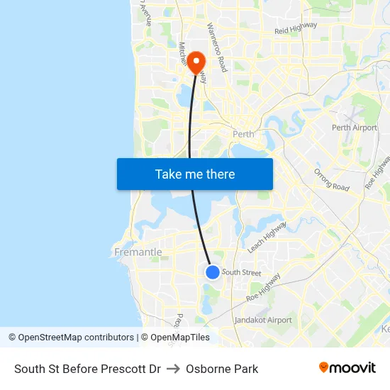 South St Before Prescott Dr to Osborne Park map