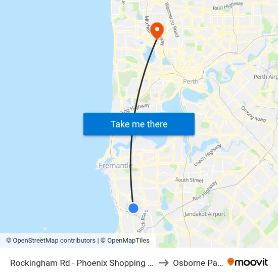 Rockingham Rd - Phoenix Shopping Ctr to Osborne Park map