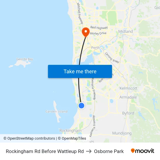 Rockingham Rd Before Wattleup Rd to Osborne Park map