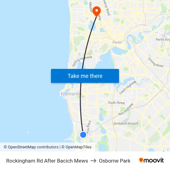 Rockingham Rd After Bacich Mews to Osborne Park map