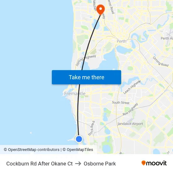 Cockburn Rd After Okane Ct to Osborne Park map
