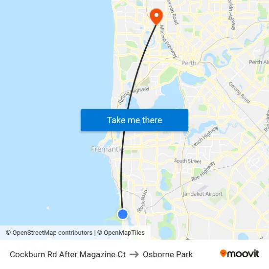 Cockburn Rd After Magazine Ct to Osborne Park map
