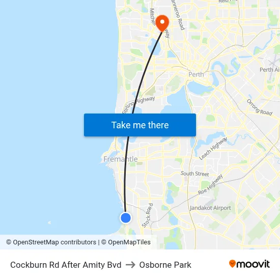 Cockburn Rd After Amity Bvd to Osborne Park map