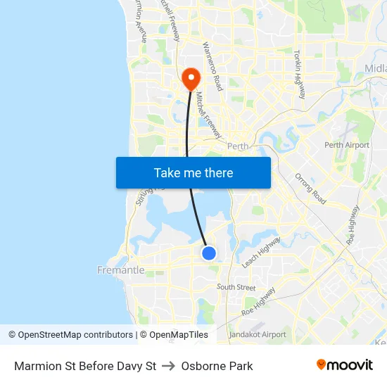 Marmion St Before Davy St to Osborne Park map