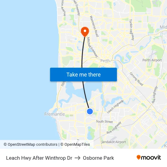 Leach Hwy After Winthrop Dr to Osborne Park map