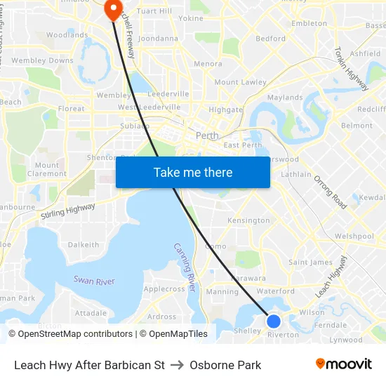 Leach Hwy After Barbican St to Osborne Park map