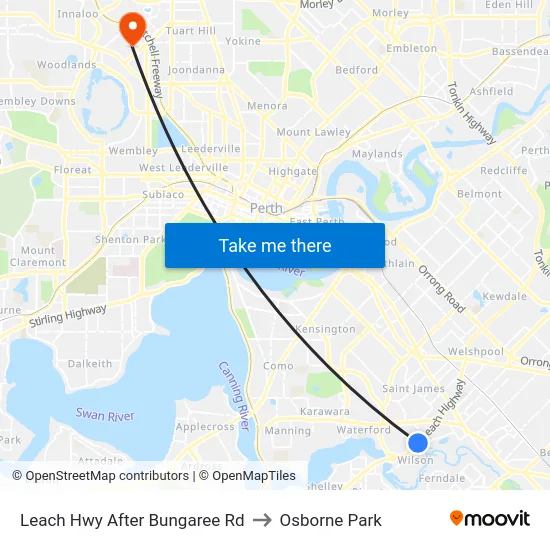 Leach Hwy After Bungaree Rd to Osborne Park map