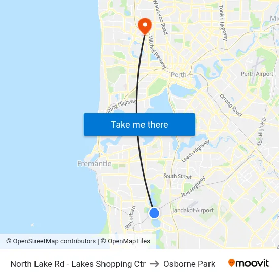 North Lake Rd - Lakes Shopping Ctr to Osborne Park map