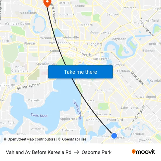 Vahland Av Before Kareela Rd to Osborne Park map