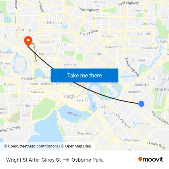 Wright St After Gilroy St to Osborne Park map