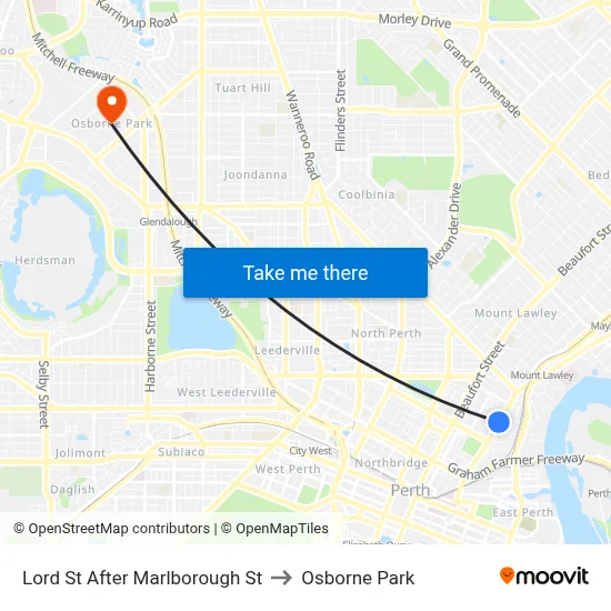 Lord St After Marlborough St to Osborne Park map