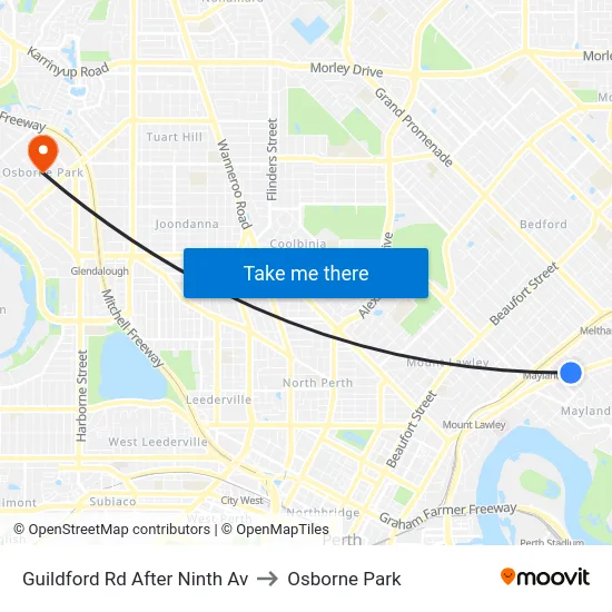 Guildford Rd After Ninth Av to Osborne Park map