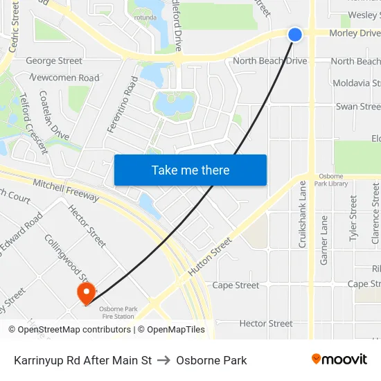 Karrinyup Rd After Main St to Osborne Park map