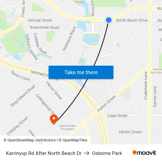 Karrinyup Rd After North Beach Dr to Osborne Park map