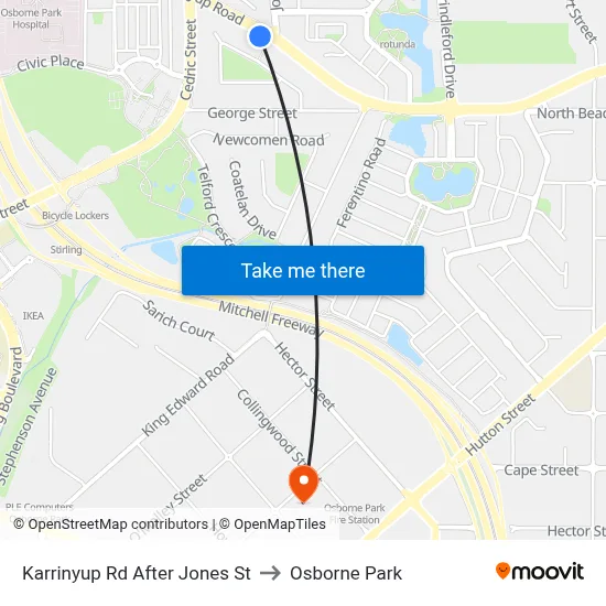 Karrinyup Rd After Jones St to Osborne Park map