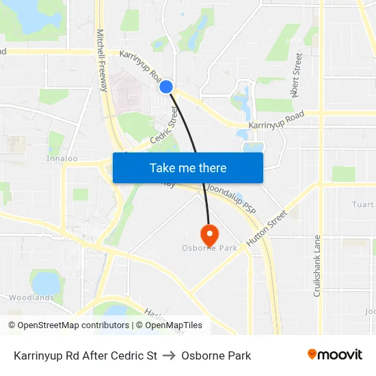 Karrinyup Rd After Cedric St to Osborne Park map