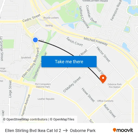 Ellen Stirling Bvd Ikea Cat Id 2 to Osborne Park map