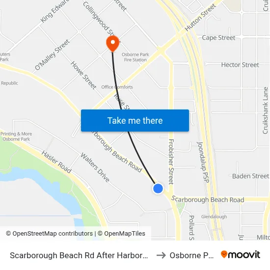 Scarborough Beach Rd After Harborne St to Osborne Park map
