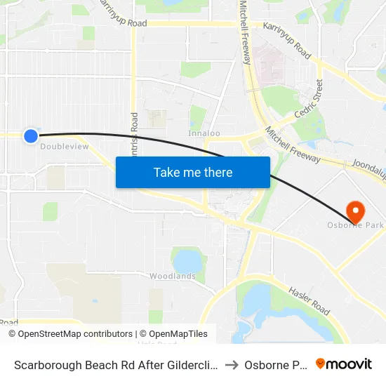 Scarborough Beach Rd After Gildercliffe St to Osborne Park map