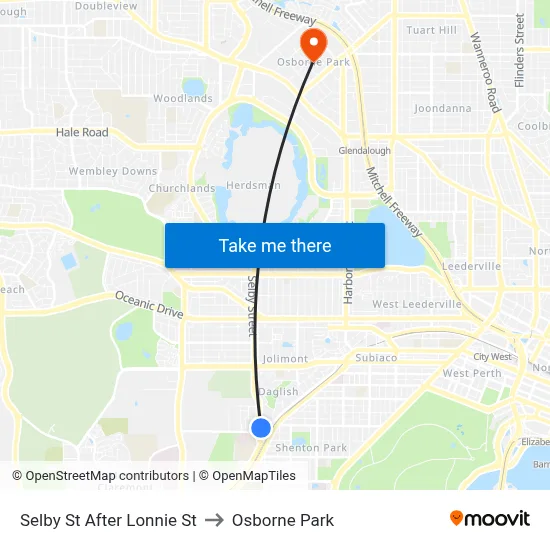 Selby St After Lonnie St to Osborne Park map
