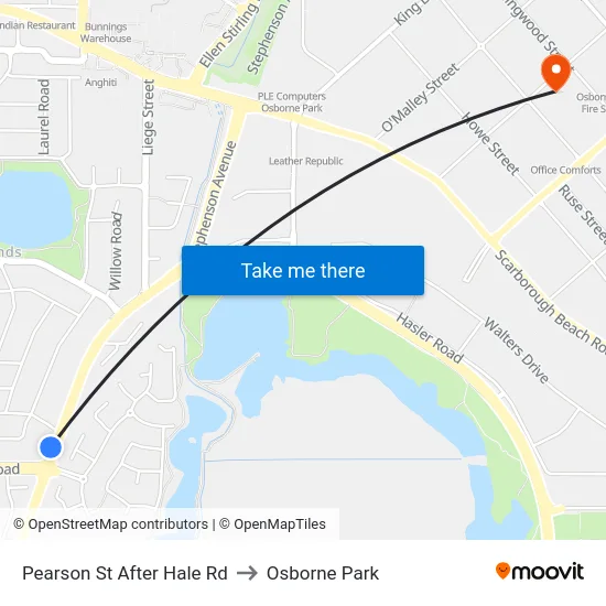 Pearson St After Hale Rd to Osborne Park map