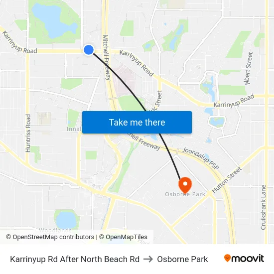 Karrinyup Rd After North Beach Rd to Osborne Park map