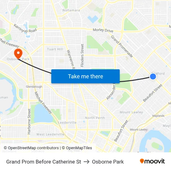 Grand Prom Before Catherine St to Osborne Park map