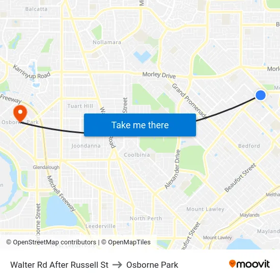 Walter Rd After Russell St to Osborne Park map