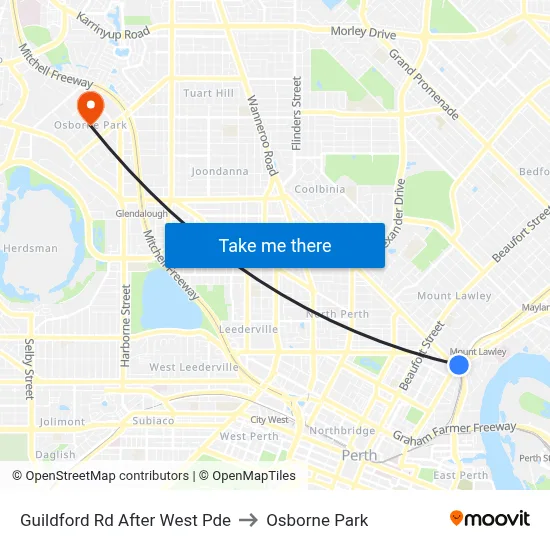 Guildford Rd After West Pde to Osborne Park map