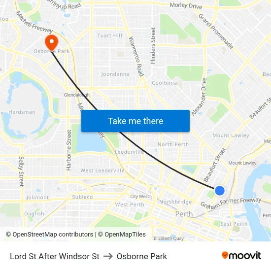 Lord St After Windsor St to Osborne Park map