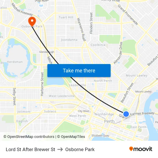 Lord St After Brewer St to Osborne Park map