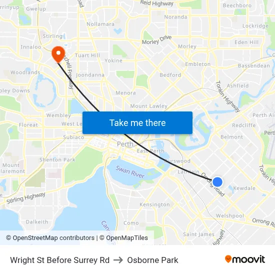 Wright St Before Surrey Rd to Osborne Park map