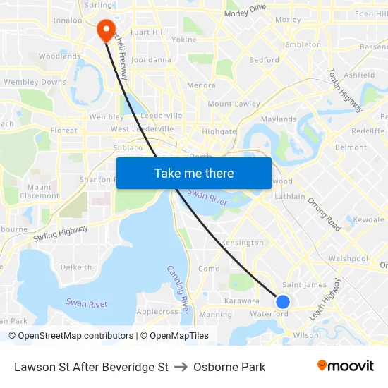 Lawson St After Beveridge St to Osborne Park map