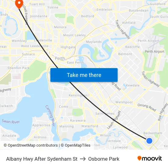 Albany Hwy After Sydenham St to Osborne Park map