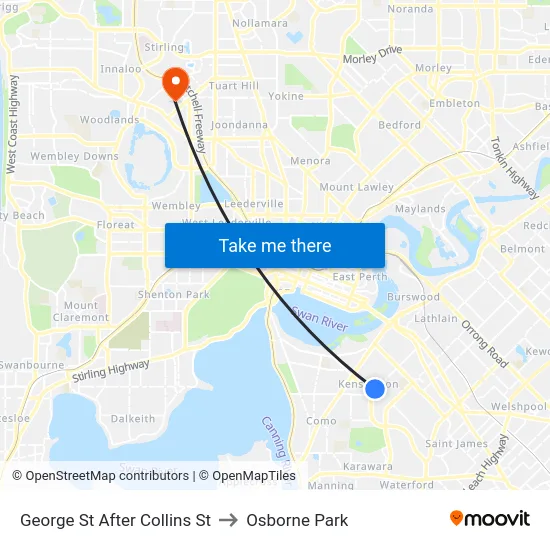 George St After Collins St to Osborne Park map