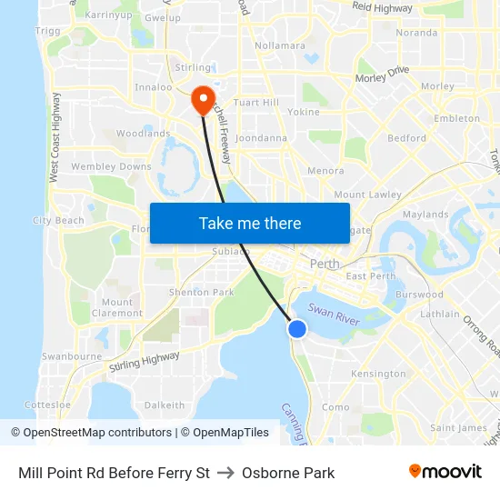 Mill Point Rd Before Ferry St to Osborne Park map